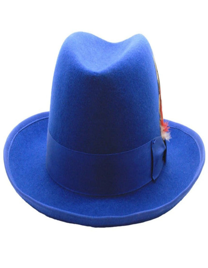Royal Blue 1920s Fedora Gangster Hat