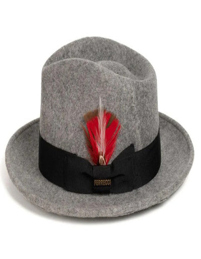 1920s Grey Melange Fedora – Men’s Classic Wool Dress Hat