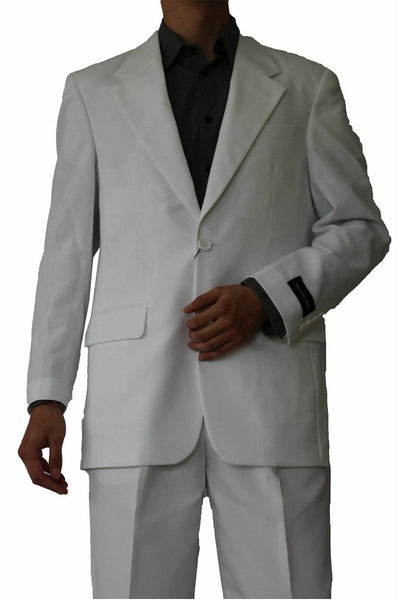 Men's White 2-Button Polyester Suit
