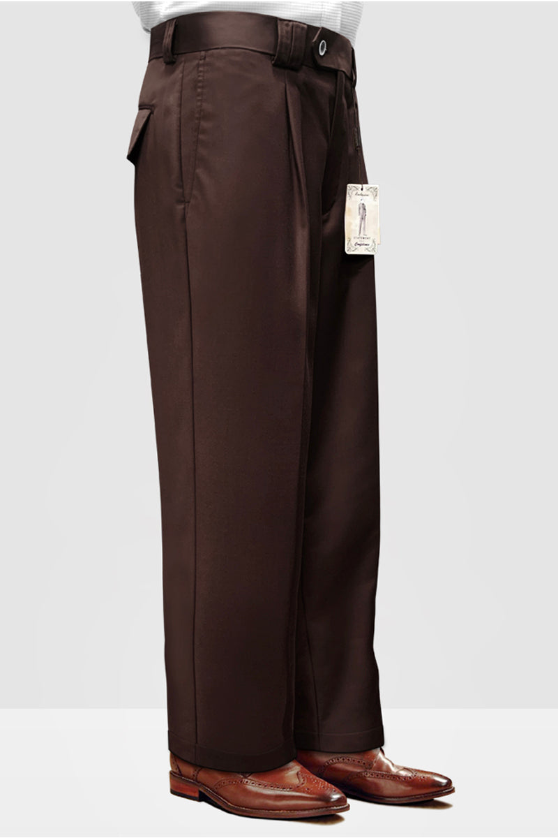 Italian Wool Wide Leg Dress Slacks for Men