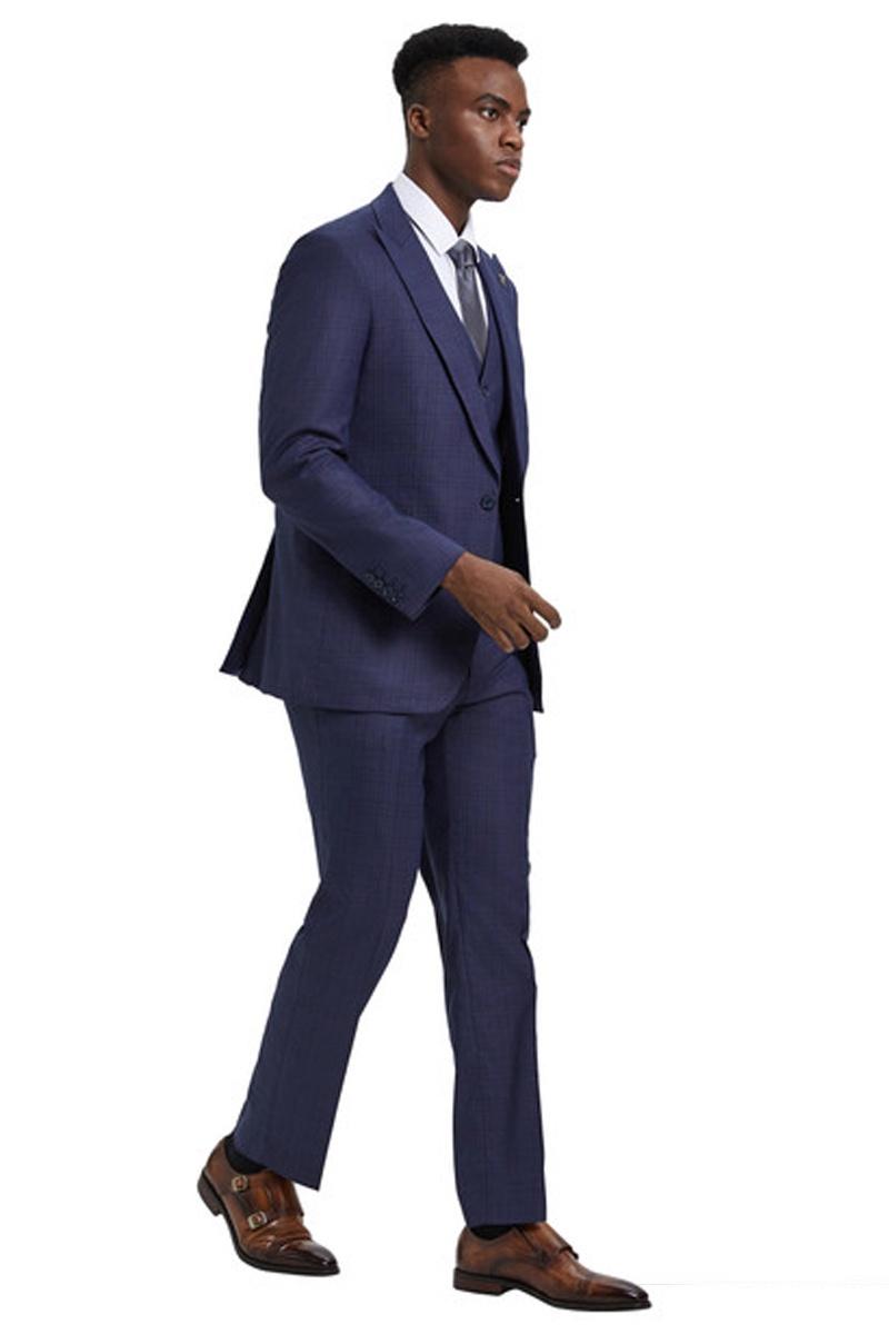 Stacy Adams Eggplant Purple Plaid Suit