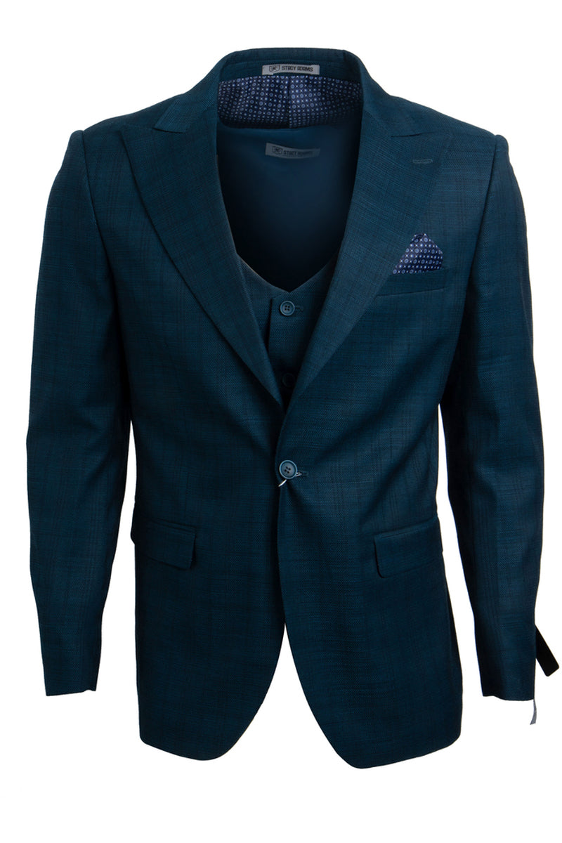 Stacy Adams Men's Glen Plaid Vested Suit