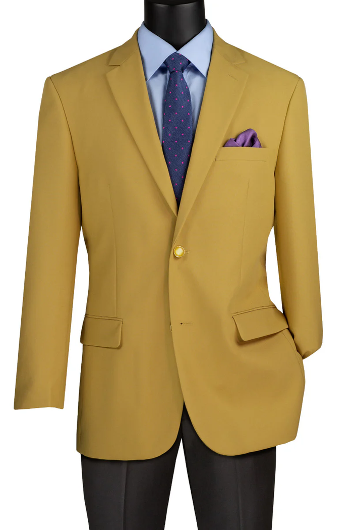 Gold Poplin Sport Coat for Men – Timeless Classic Fit Club Blazer