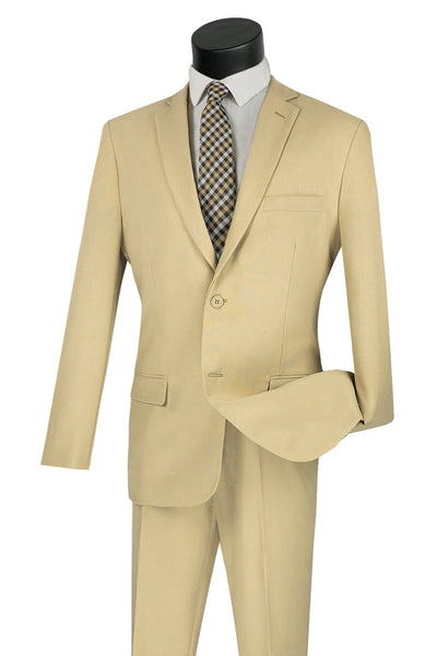 Classic 2 Button Poplin Suit - Beige