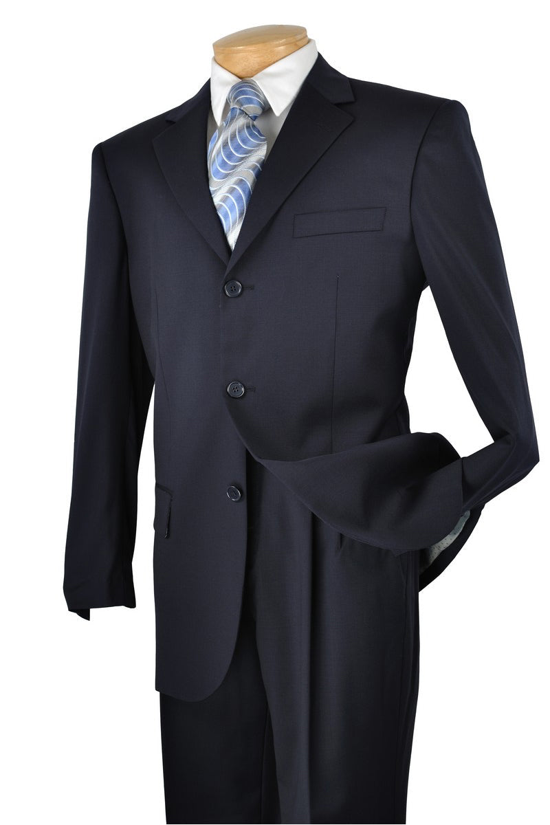 Milano Moda 3-Button Navy Suit for Men