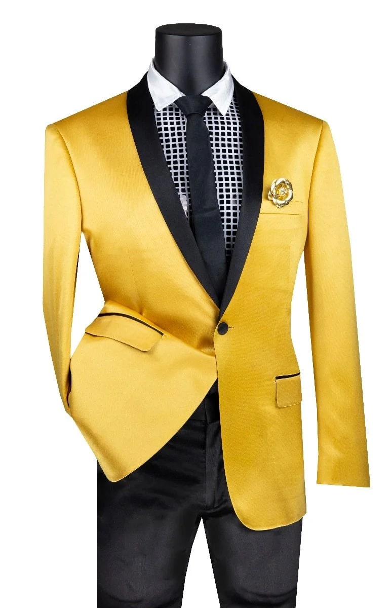 Gold and Mustard Sharkskin Tuxedo
