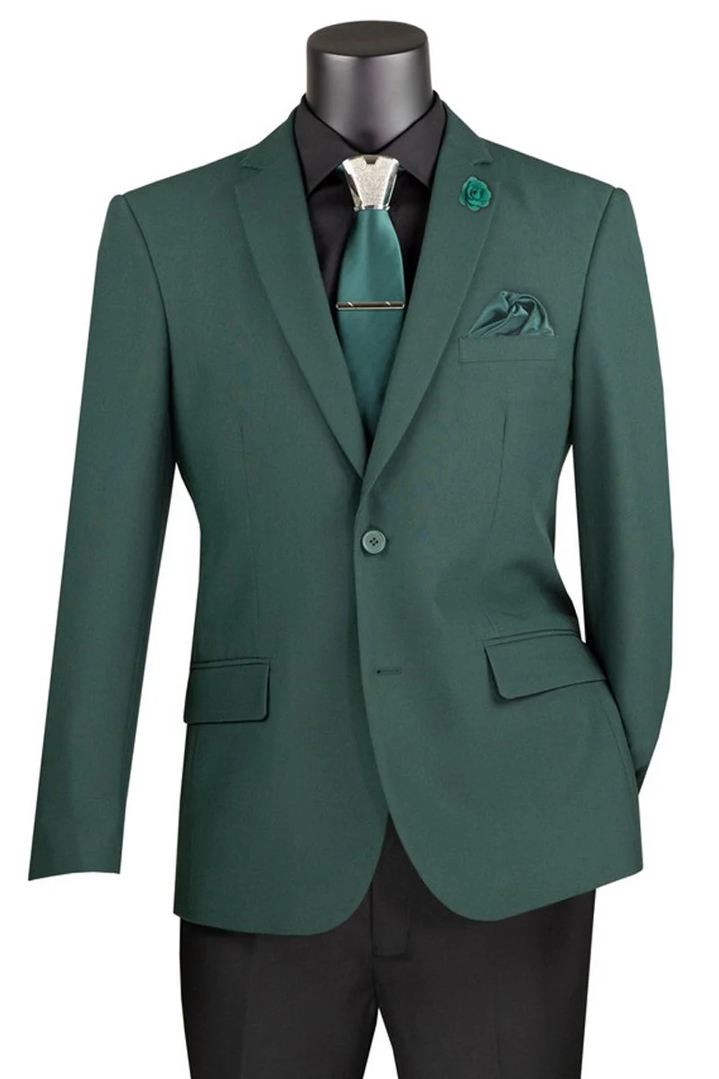 Hunter Green Poplin Sport Coat for Men – Sharp Slim Fit Club Blazer