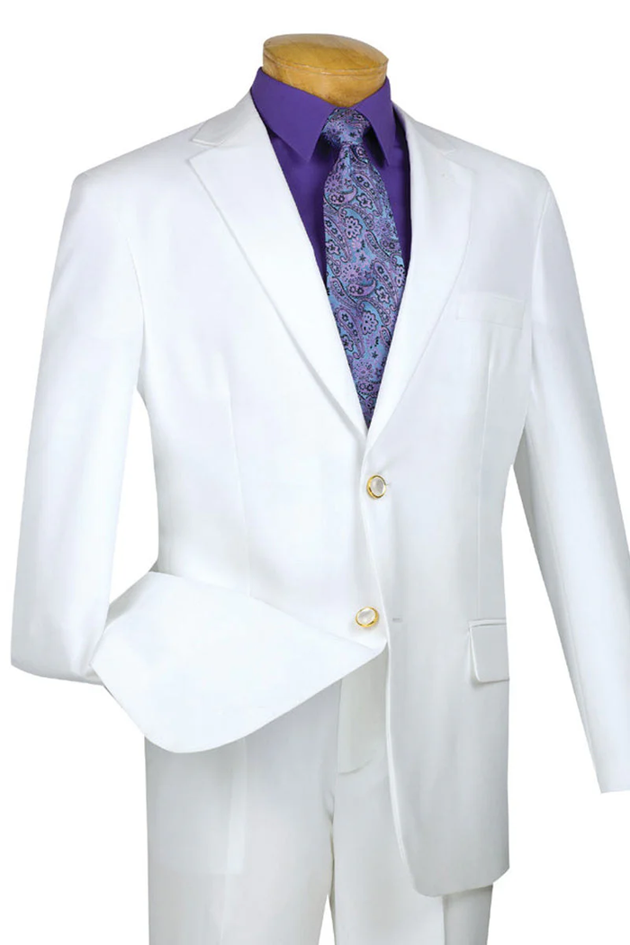 Elegant White Slim Fit Blazer for Men – Lightweight Poplin Sport Coat