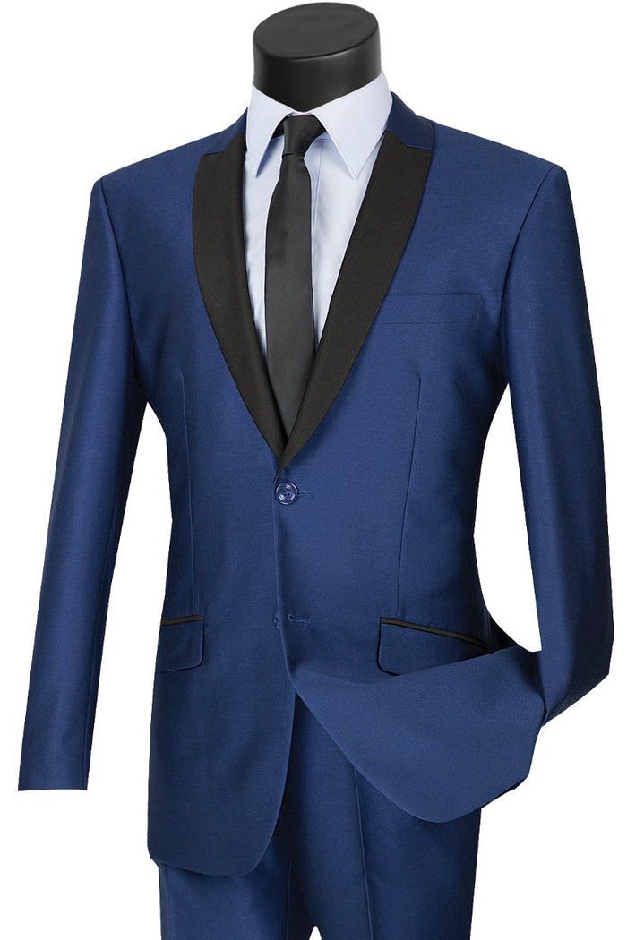 Slim 2-Button Contrast Peak Tuxedo