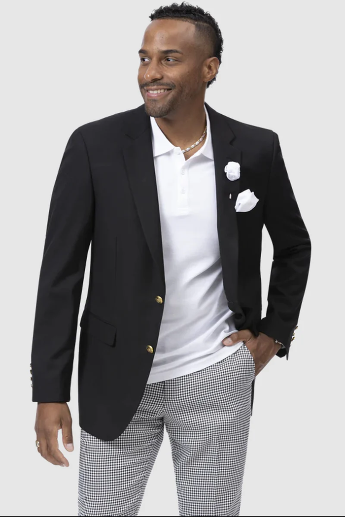 Modern Black 2 Button Blazer for Men – Sleek Club Style Jacket