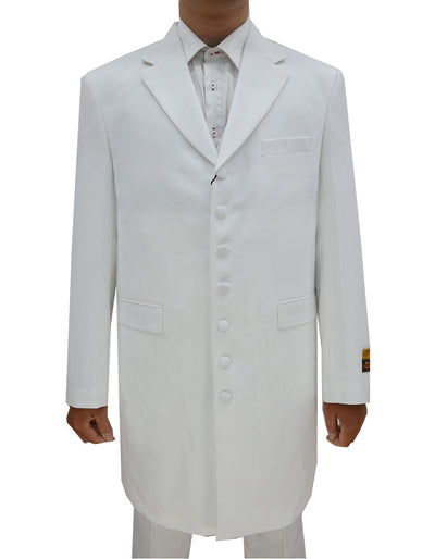 Mens Classic Vested White Suit Full-Length Zoot