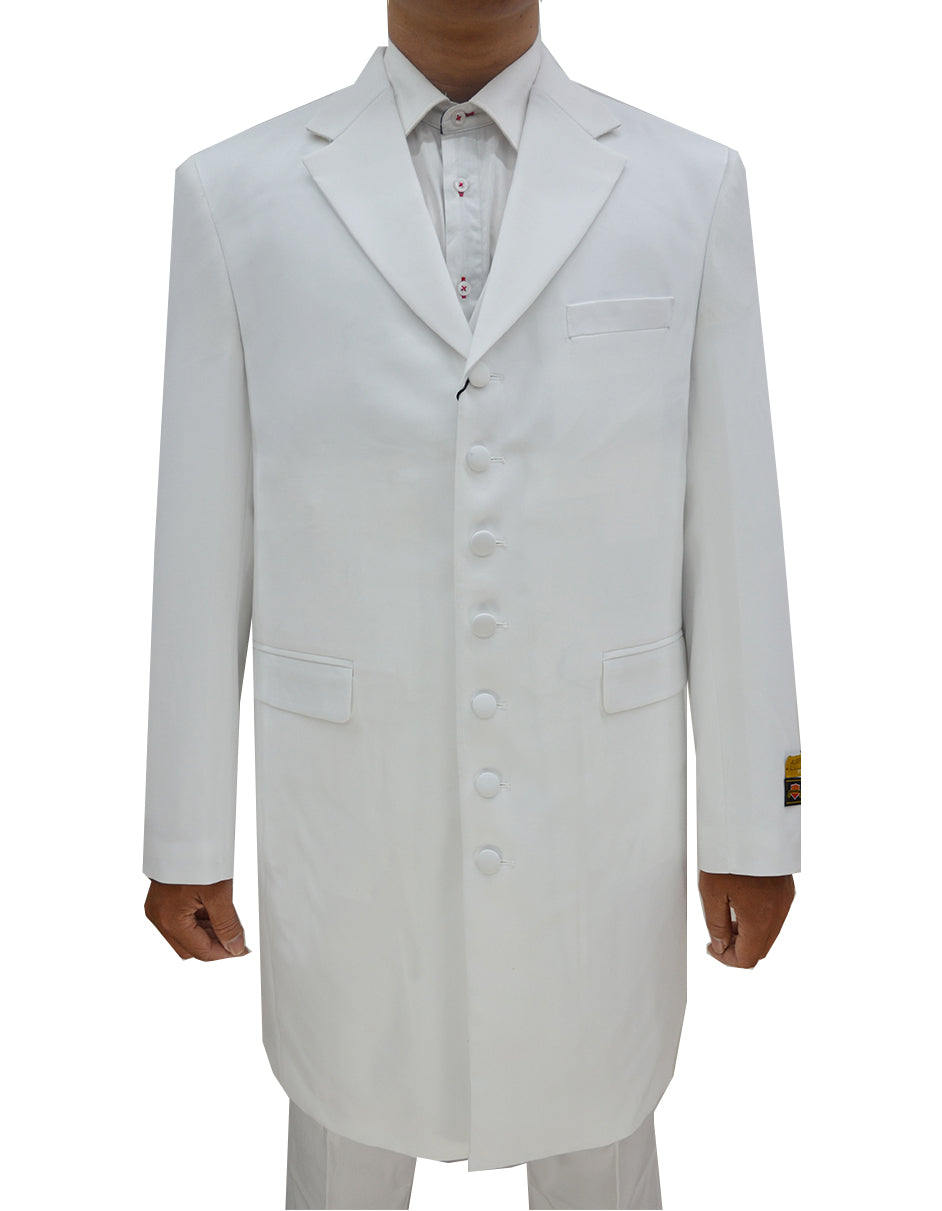 Mens Classic Vested White Suit Full-Length Zoot