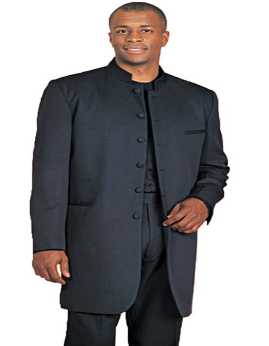 Black Tuxedo - Modern Mandarin Collar Suit