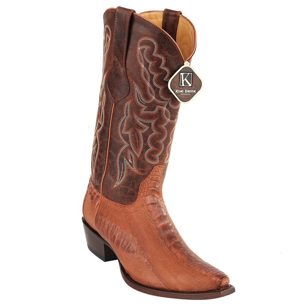 Ostrich Leg Grasso Western Snip Toe Boots for Men