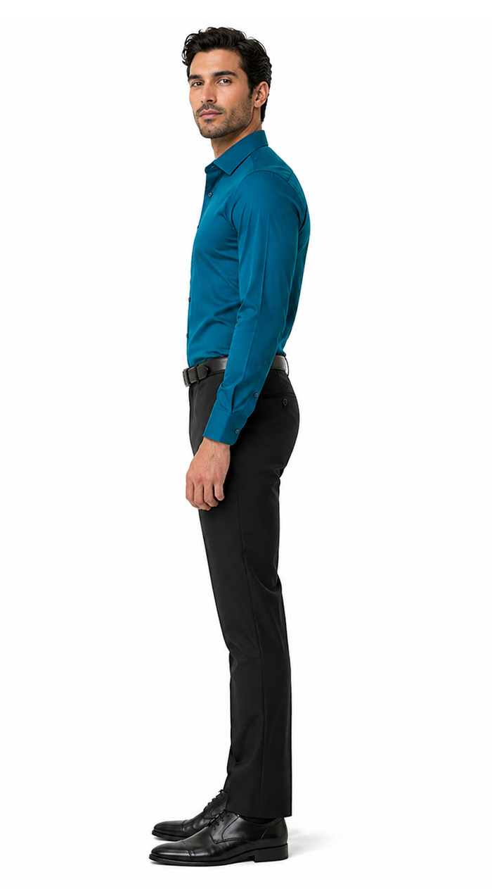 Affordable Clearance Cheap Mens Dress Shirt Sale Online Trendy -- Teal Color Men's Dress Shirt