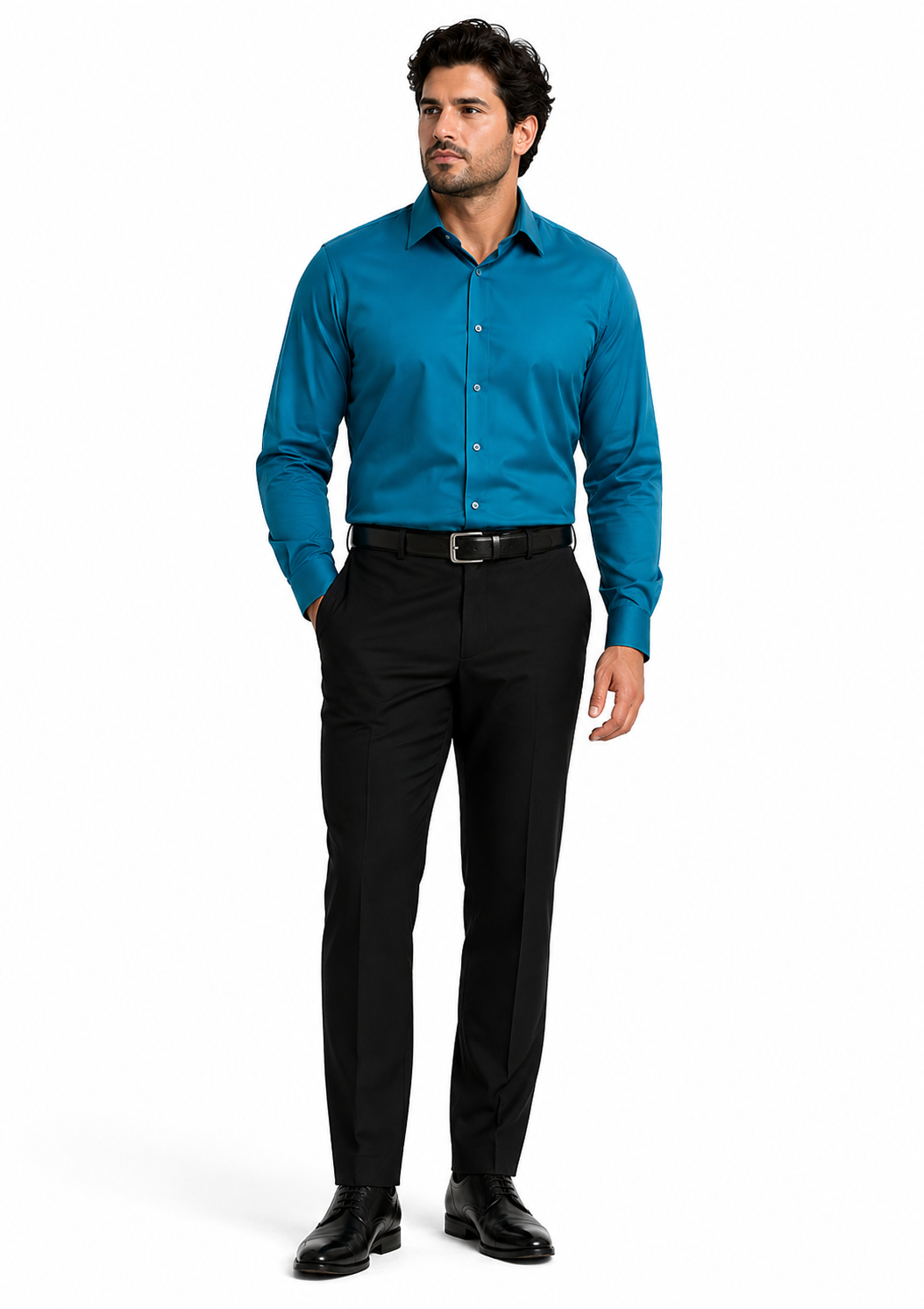 Affordable Clearance Cheap Mens Dress Shirt Sale Online Trendy -- Teal Color Men's Dress Shirt
