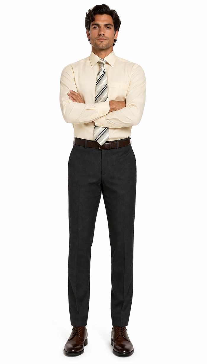 Affordable Clearance Cheap Mens Dress Shirt Sale Online Trendy - PREMIUM TIE - Soft Butter Men's Dress Shirt