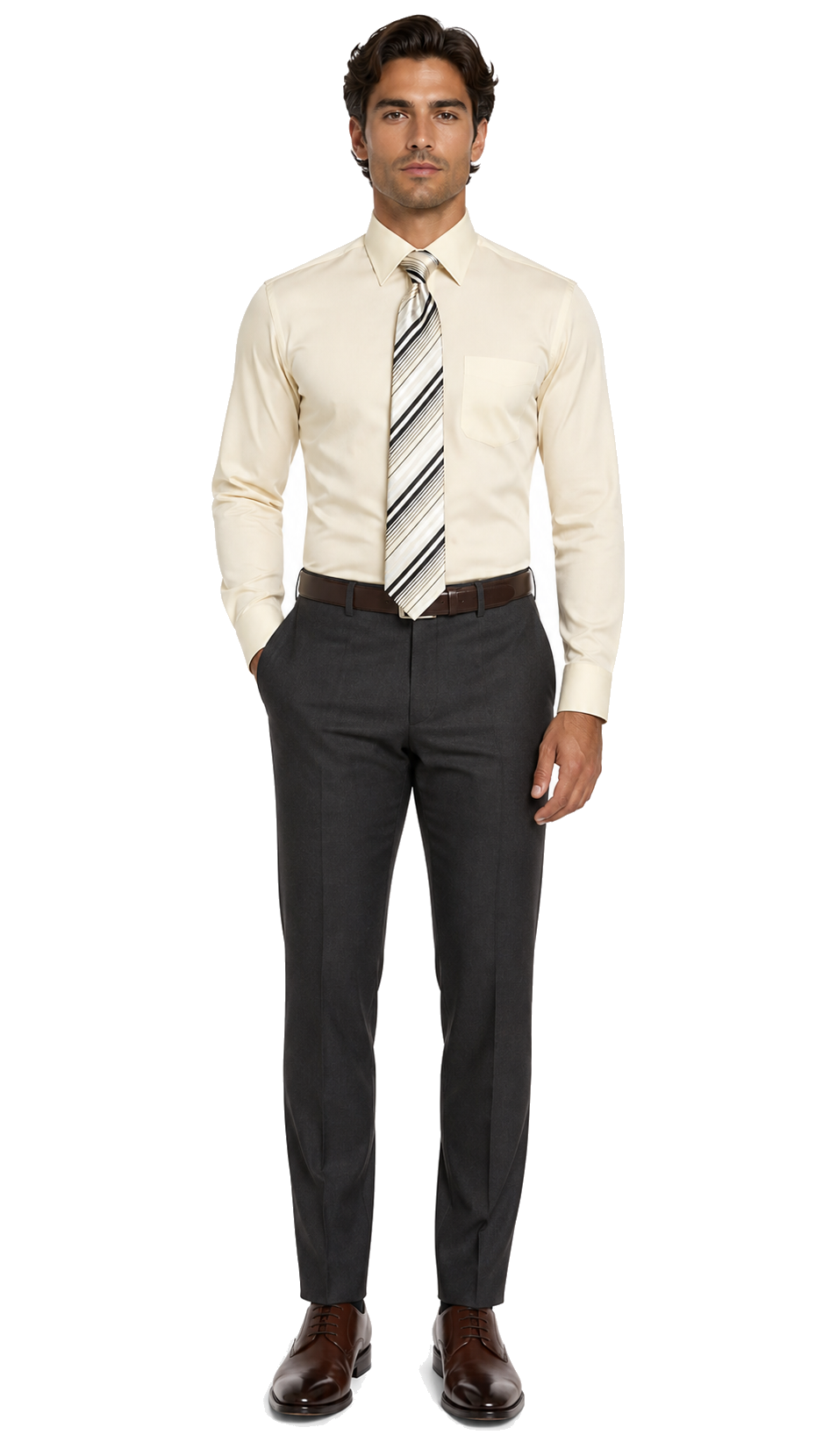 Affordable Clearance Cheap Mens Dress Shirt Sale Online Trendy - PREMIUM TIE - Soft Butter Men's Dress Shirt