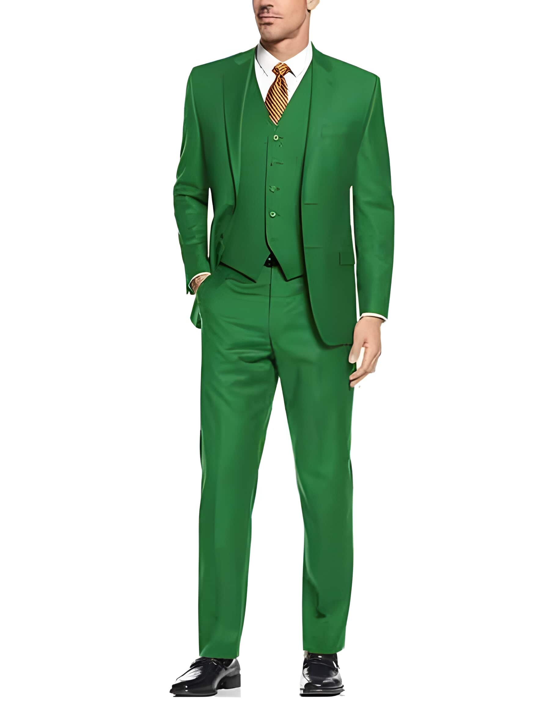 Agusta Green 2 Button Slim Fit Side Vents Suit