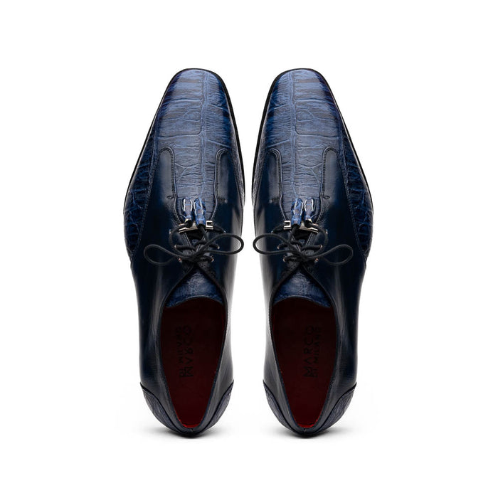 Marco_Di_Milano Anzio: Blue Jeans Leather Dress Shoe