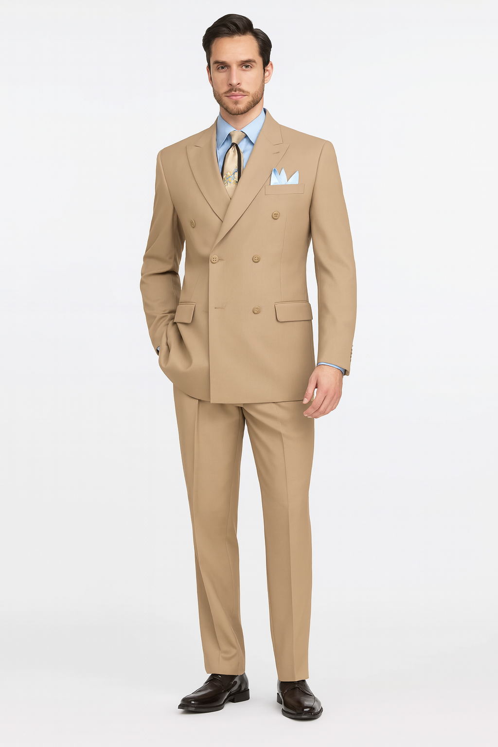 Apollo King Men's 2pc Double Breasted Outlet Suit Pleated Pants