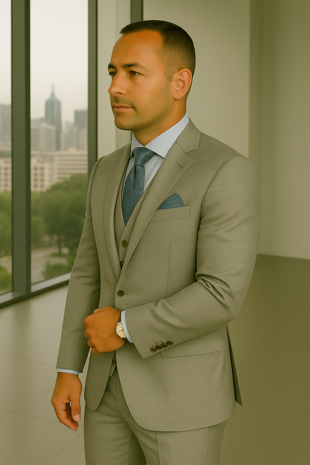 Italian Wool Three-Piece Suit by Statement