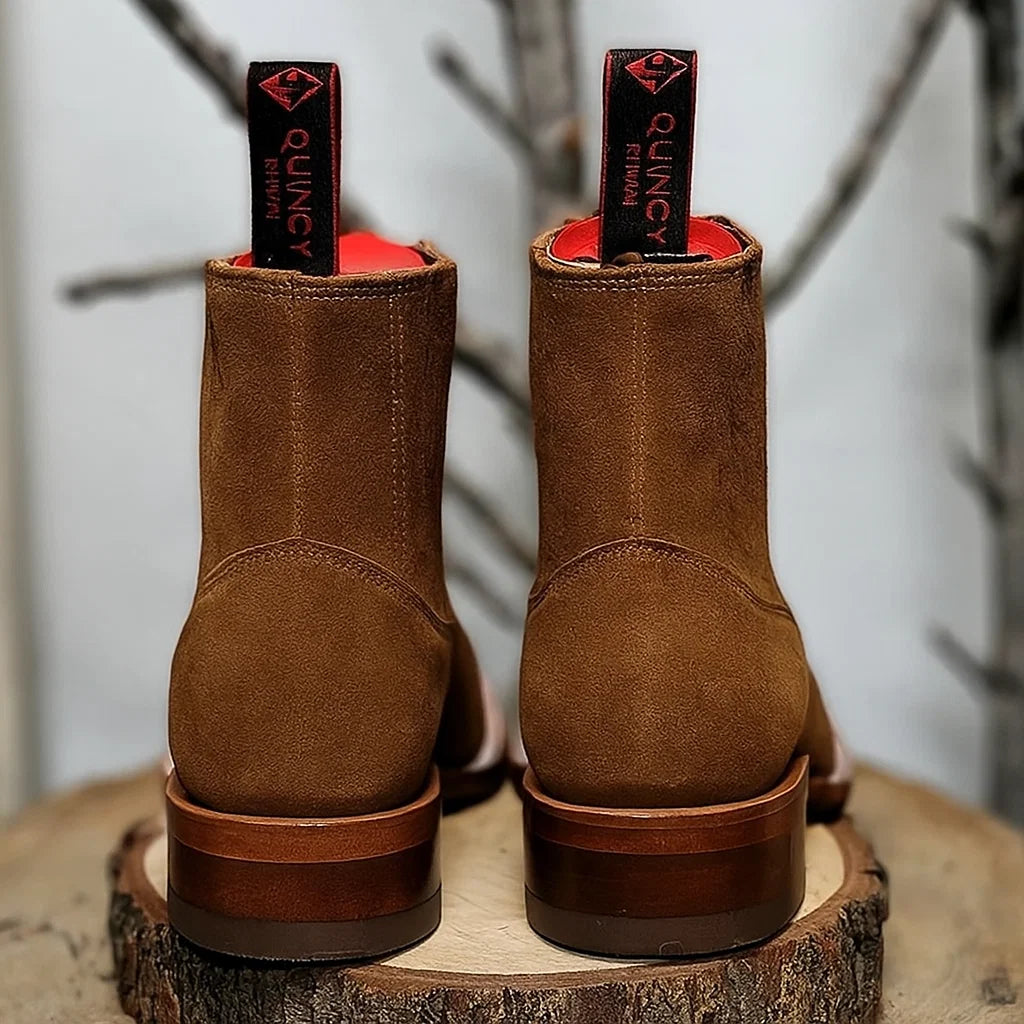 Botines Charros de Gamuza Punta Cuadrada Shedron