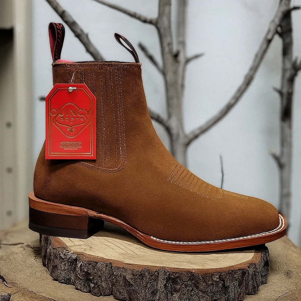 Botines Charros de Gamuza Punta Cuadrada Shedron