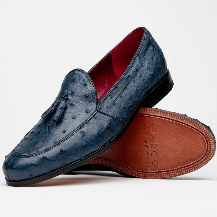 Marco Di Milano Aubiere Navy Leather Dress Shoes