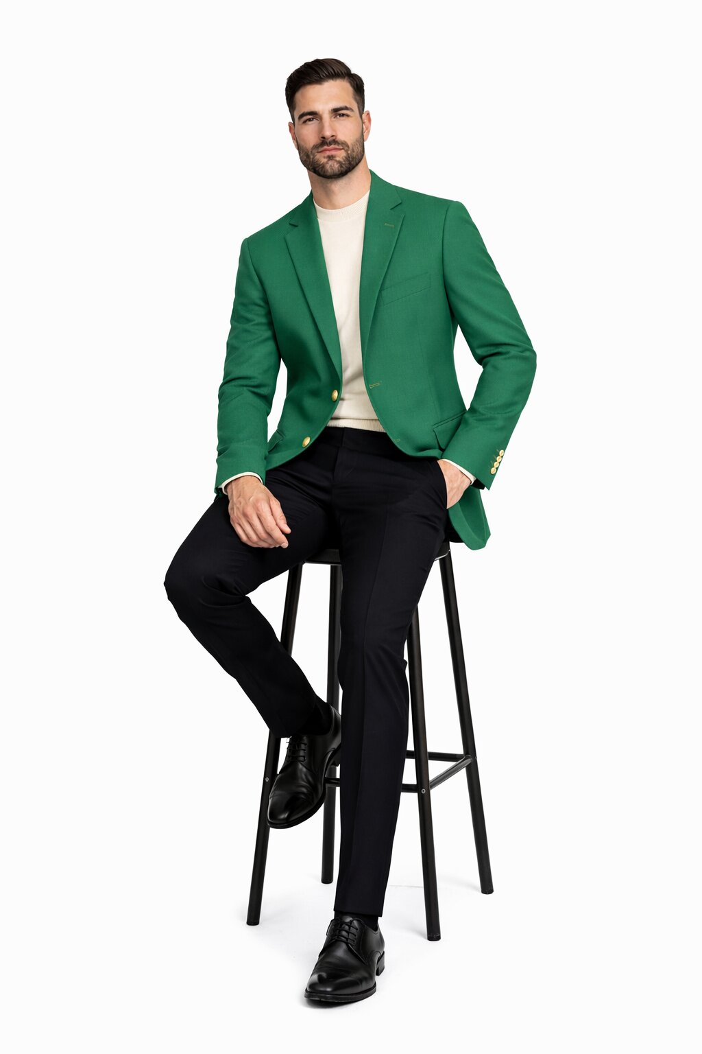 Augusta Green Blazer Men's Classic Brass buttons Blazer Sport Jacket