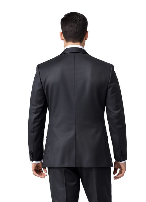 Authentic Tiglio Brand Men's 2-button Black Tuxedo - High End Suits - High Quality Suits