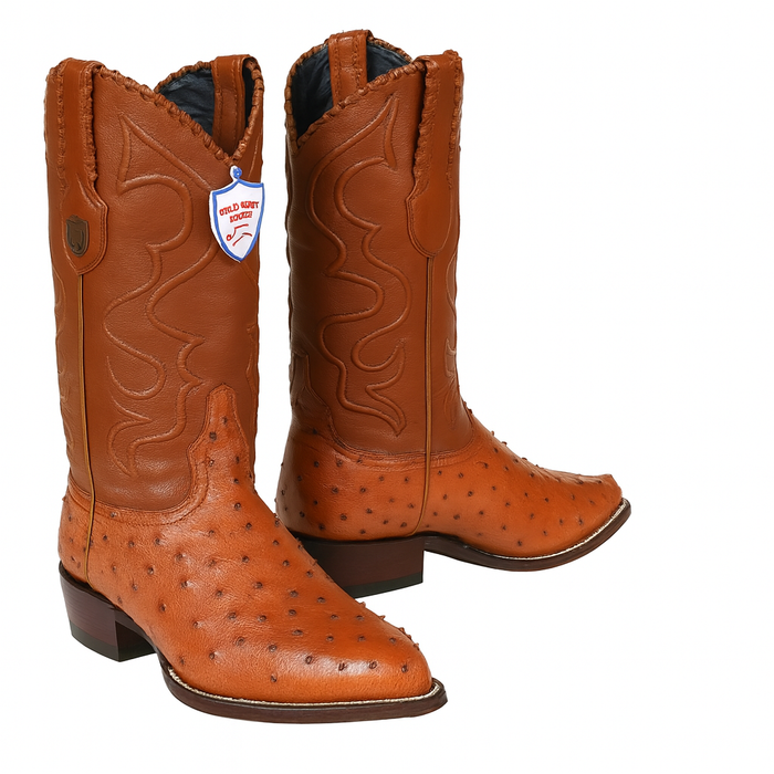 Ostrich Leather Pointed Boots WW-29903