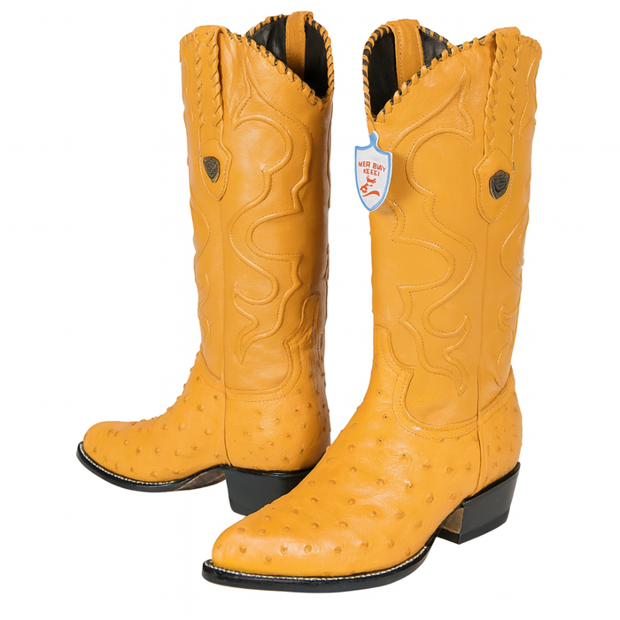 Ostrich Leather Pointed Boots WW-29903