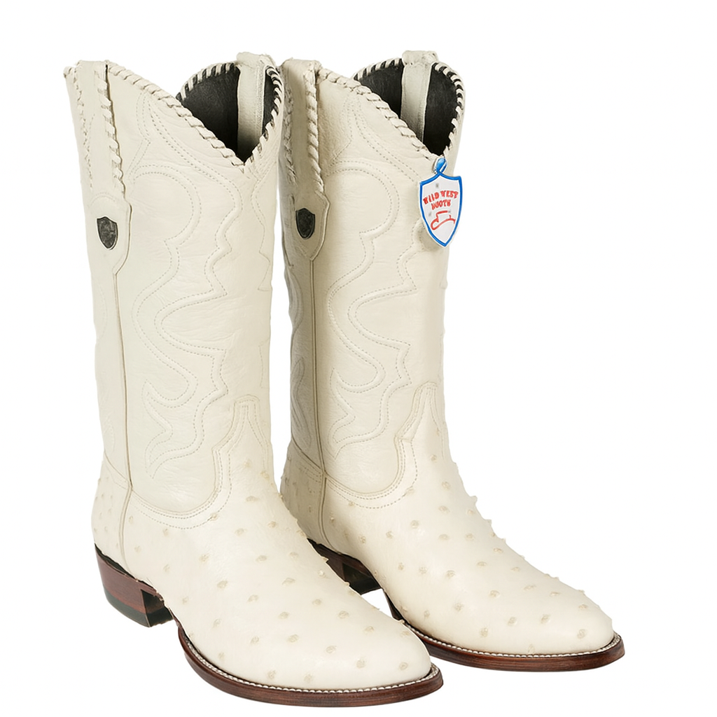 Ostrich Leather Pointed Boots WW-29903