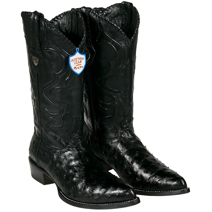 Ostrich Leather Pointed Boots WW-29903