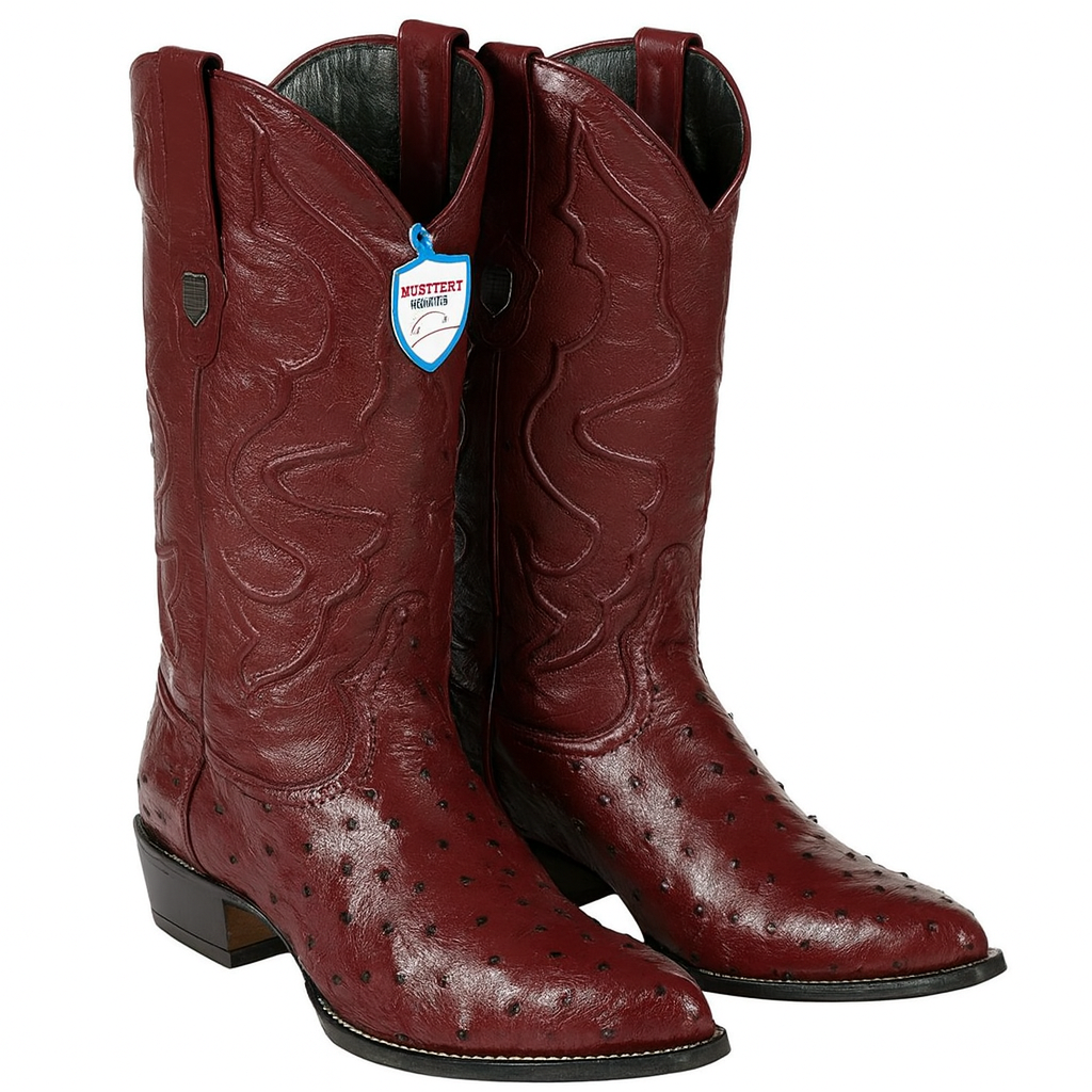 Ostrich Leather Pointed Boots WW-29903