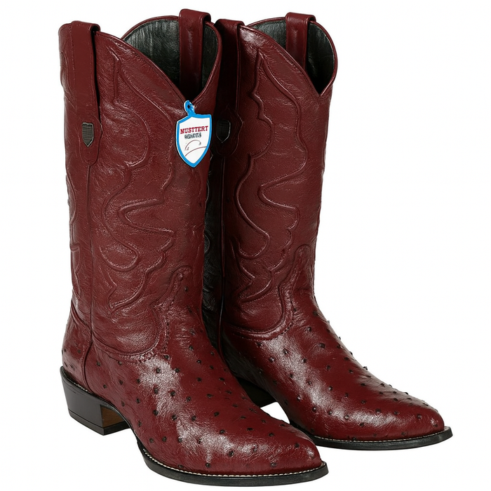 Ostrich Leather Pointed Boots WW-29903