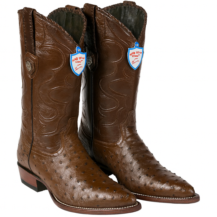 Ostrich Leather Pointed Boots WW-29903