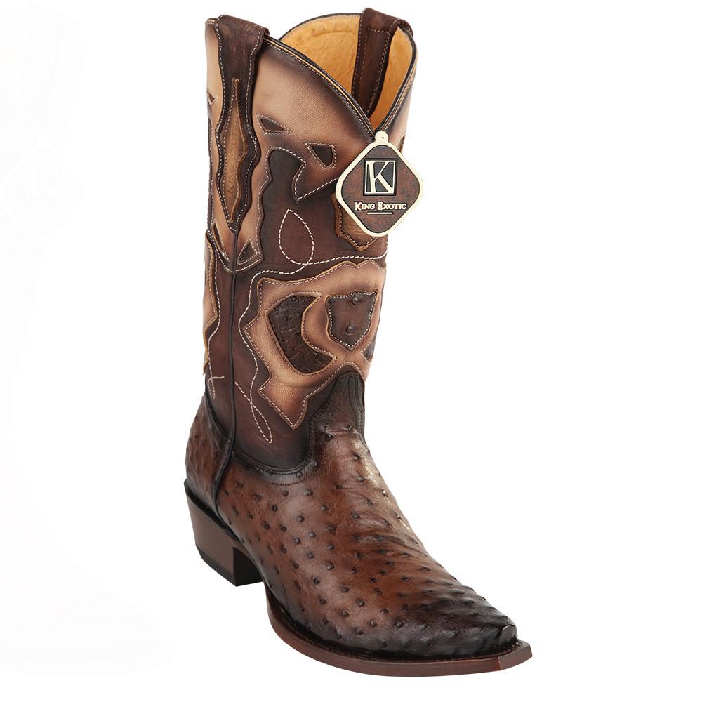 King Exotic Ostrich Snip Toe Western Boots
