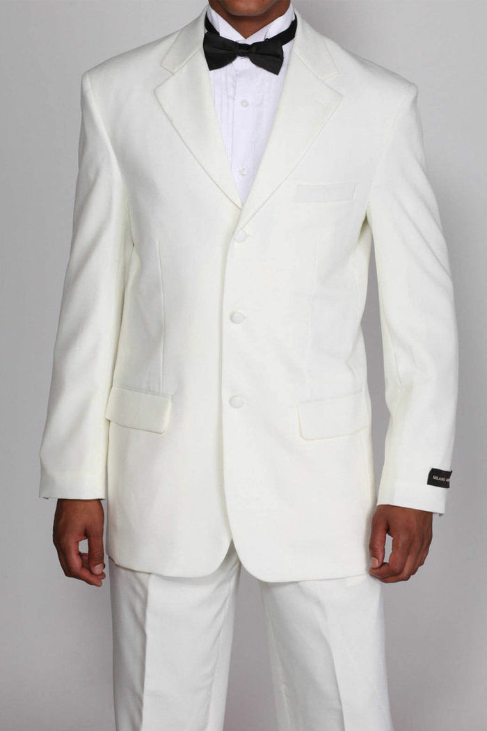 Mens Basic 3 Button Poly Tuxedo in Cream