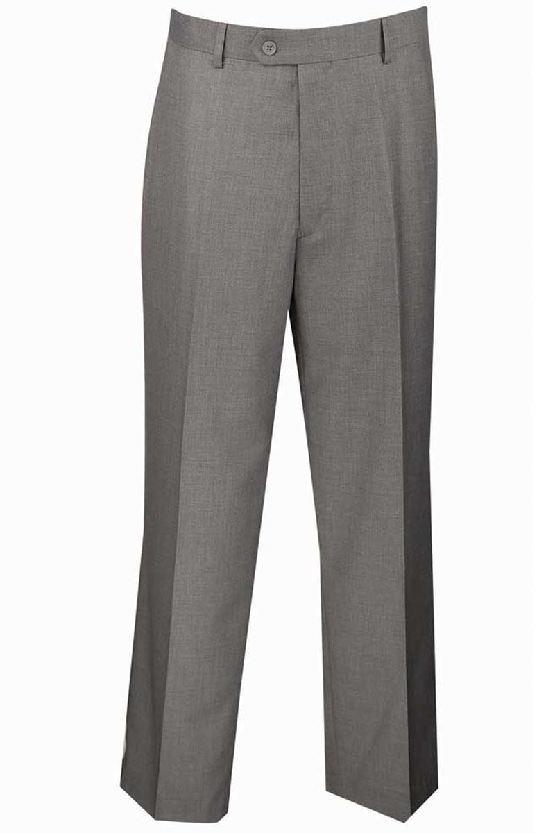 Modern Fit Grey Flat Front Dress Slacks