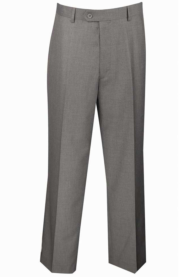 Modern Fit Grey Flat Front Dress Slacks