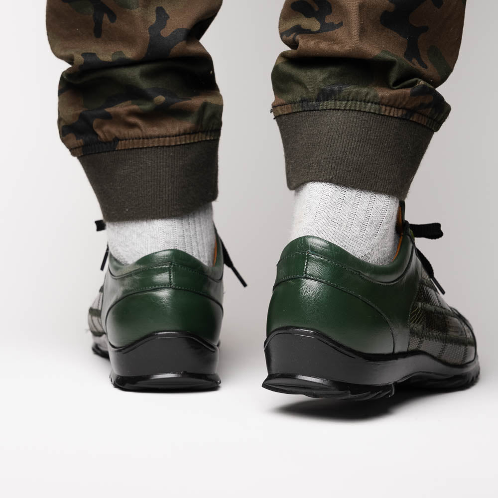 Marco Di Milano Bari Green Lizard Patchwork Sneakers