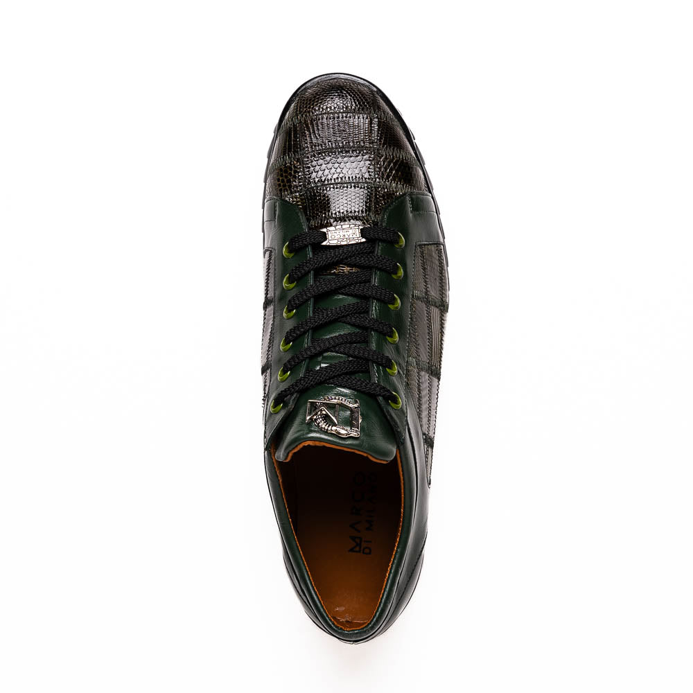 Marco Di Milano Bari Green Leather Oxford Dress Shoe