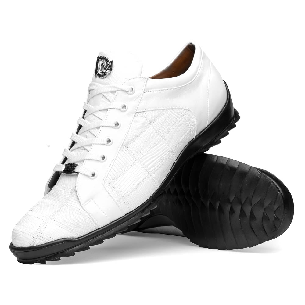 Marco Di Milano Bari White Lizard Patchwork Sneakers