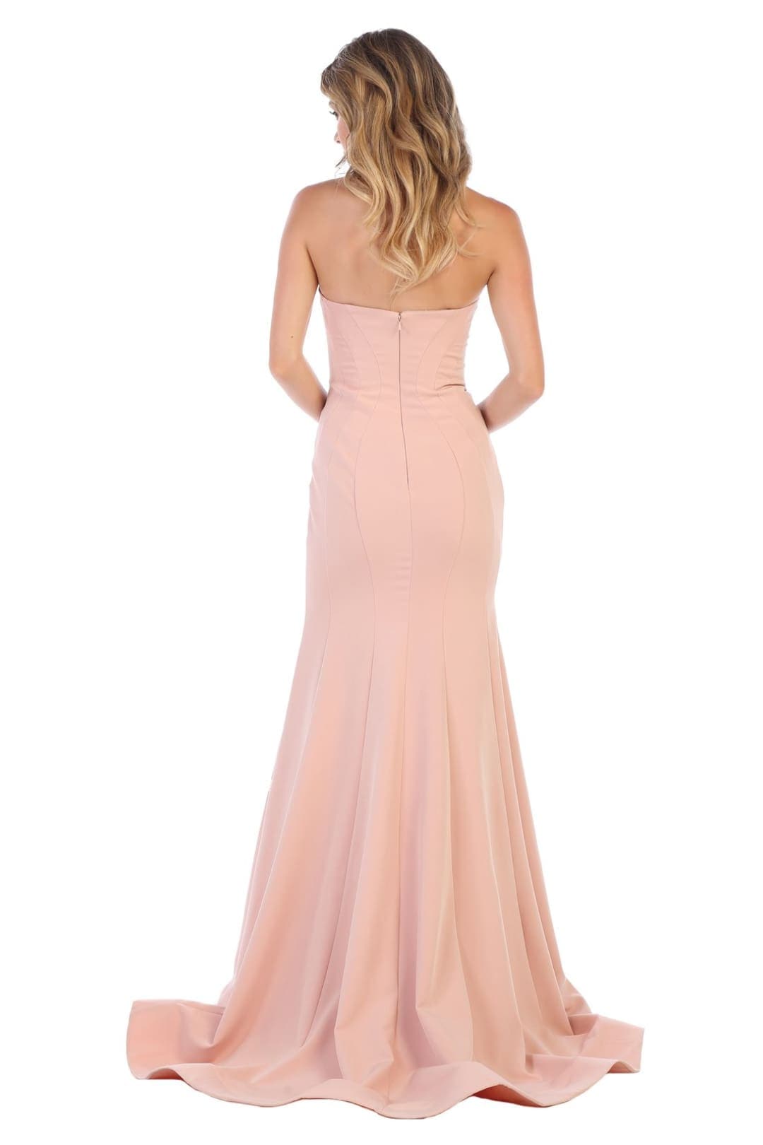 Bridesmaid Dresses in Dusty Rose Strapless Simple Mermaid Gown RQ7703