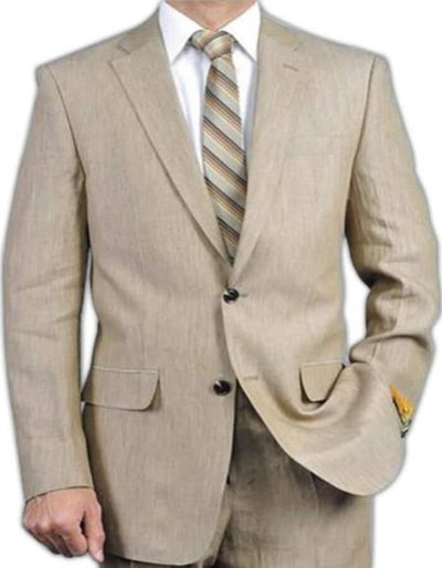 Beige Linen Suit for Men - Summer & Beach Wedding