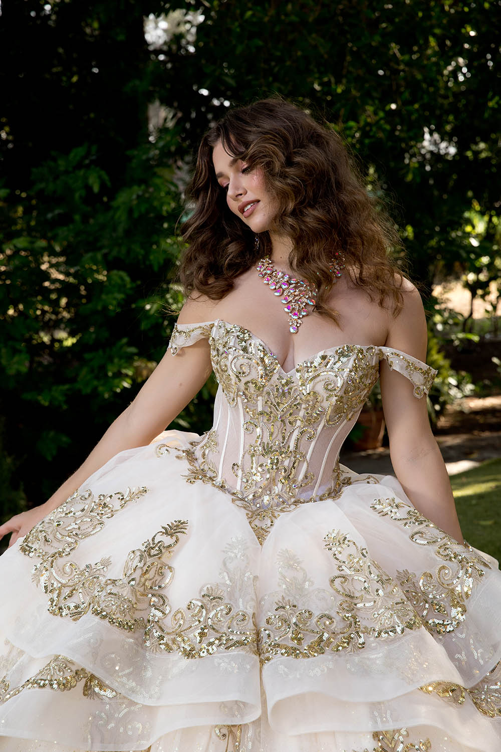 Off Shoulder Corset Ball Gown by Bella Princess PQ1074