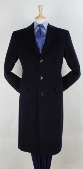 Black Cashmere Chesterfield Overcoat – 1920s Full Length Topcoat Velvet Collar
