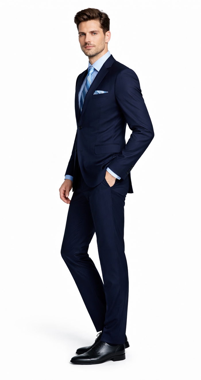 Bertolini Wool/Silk Charcoal Solid Vested